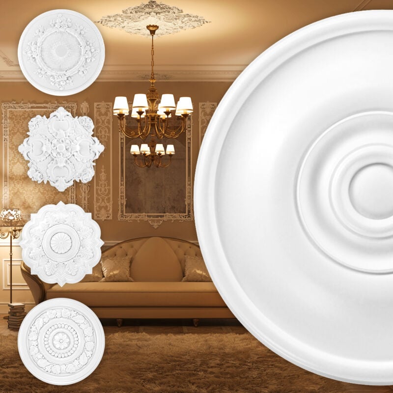 foto del prodotto rosone in pu decorazione interna, stucco per soffitto e parete, materiale duro r125 r179 r128 29.5 cm