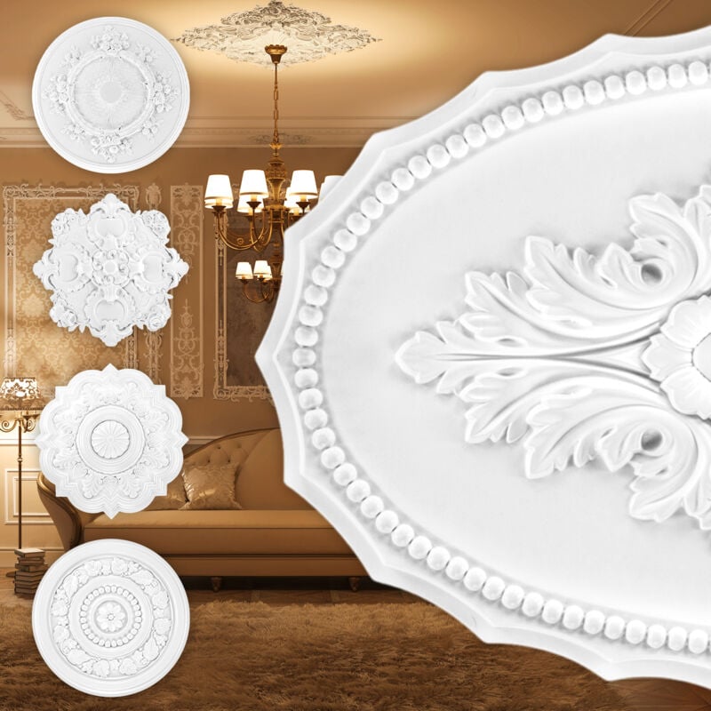 foto del prodotto rosone in pu decorazione interna, stucco per soffitto e parete, materiale duro r125 r179 r171 31x44 cm
