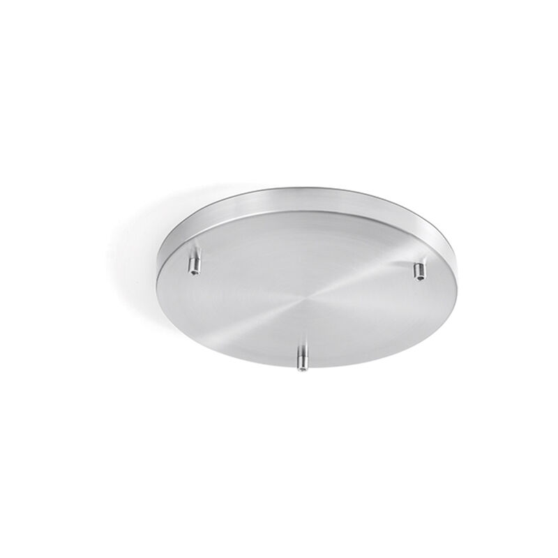 foto del prodotto rosone multicavo 3 fori in metallo cromo lucido d35cm