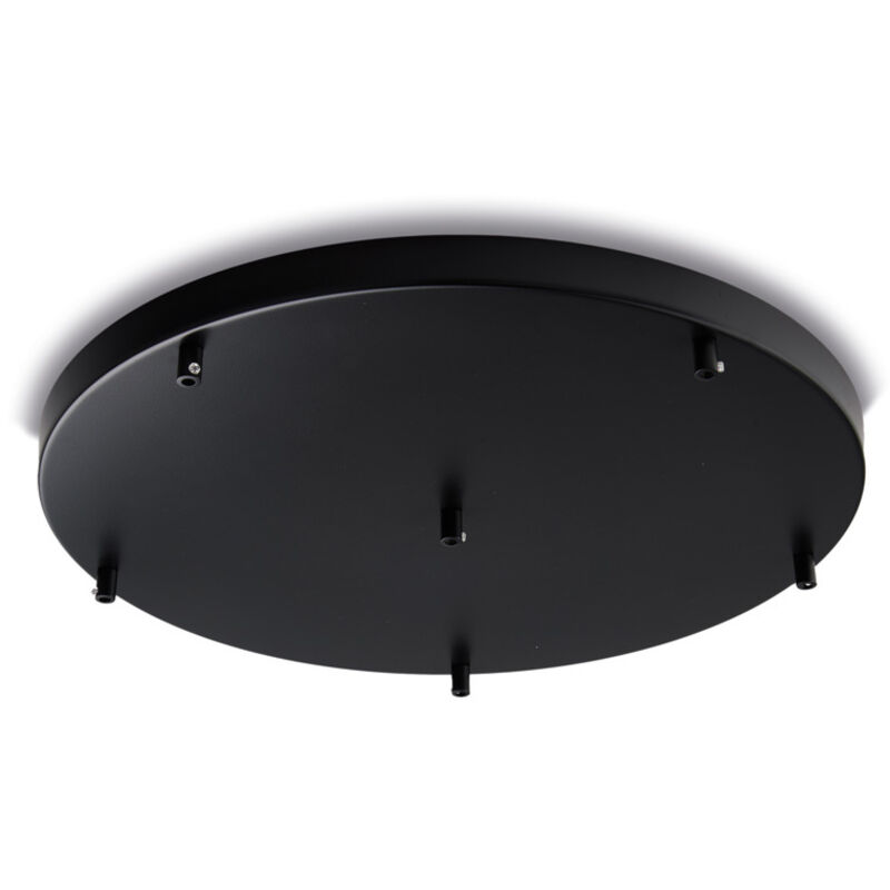 foto del prodotto rosone multicavo 6 luci in ferro laccato nero diametro 50 cm
