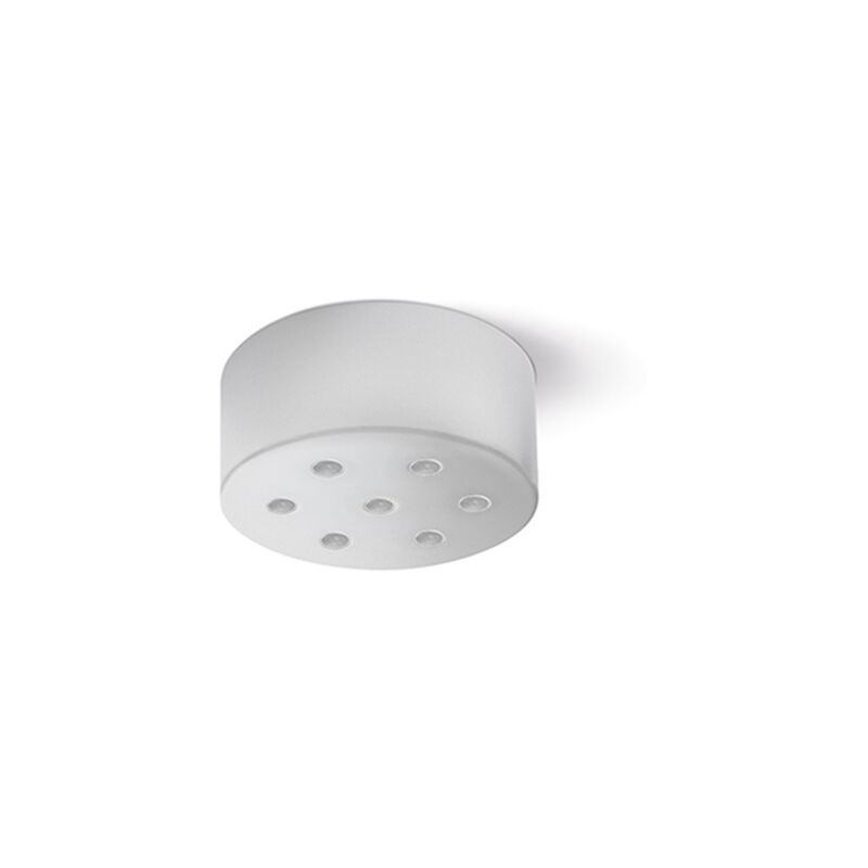 foto del prodotto rosone multicavo 7 fori in metallo cromo spazzolato d12cm