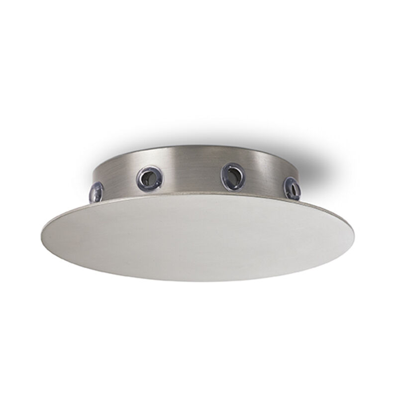 foto del prodotto rosone multicavo 8 fori in metallo cromo spazzolato d15cm