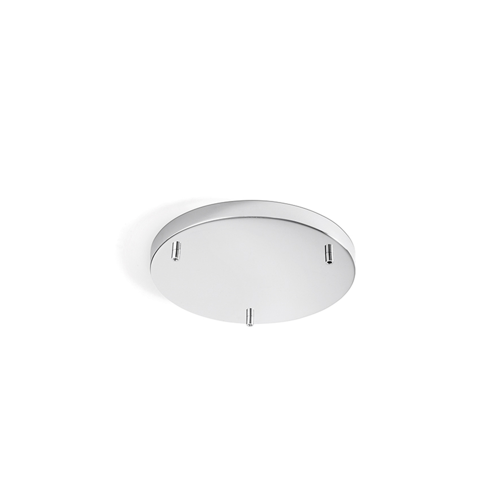 foto del prodotto rosone multicavo metallo cromo spazzolato 3 fori