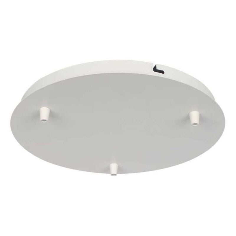 foto del prodotto rosone per lampadario in acciaio d 300h 25mm con 3 fori colore bianco opaco v tac