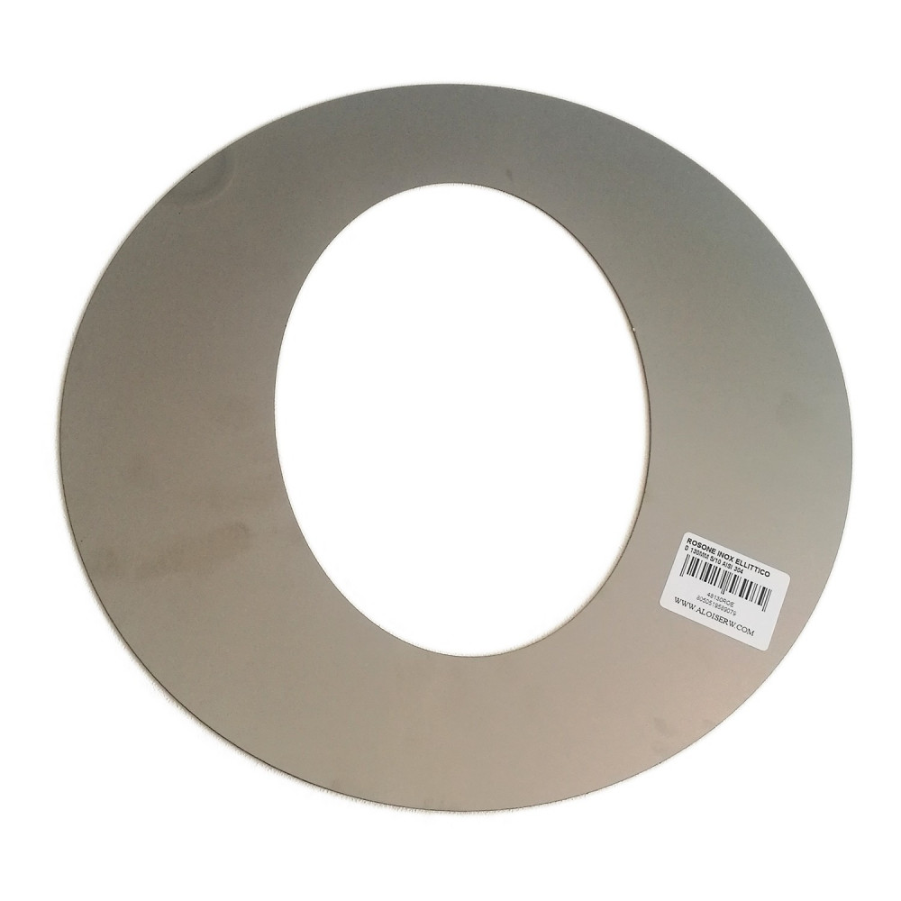 foto del prodotto rosone placca ellittica inox spessore 5 decimi aisi 304, diametro 250mm