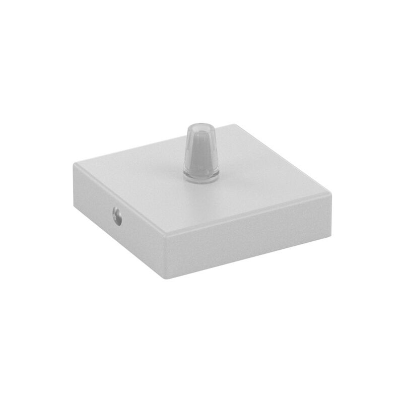 foto del prodotto rosone quadrato metallo bianco 1 foro 8x8cm