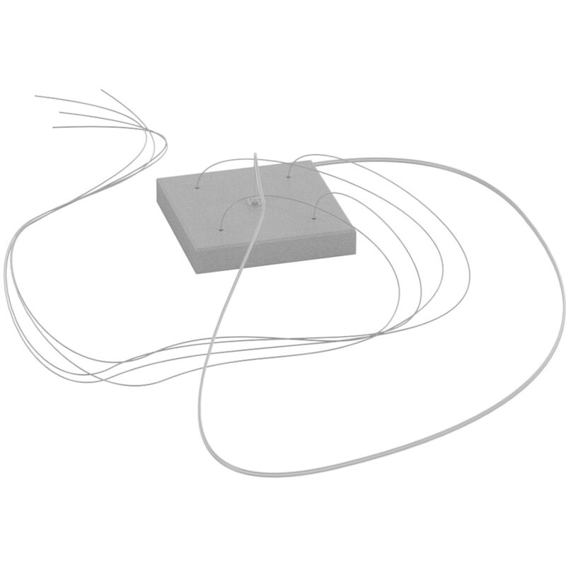 foto del prodotto rosone quadrato metallo grigio 1 foro 14x14cm