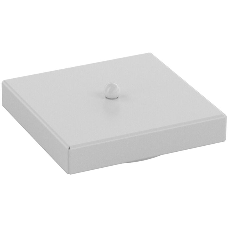 foto del prodotto rosone quadrato multiforo metallo bianco 7 uscite 14x14cm