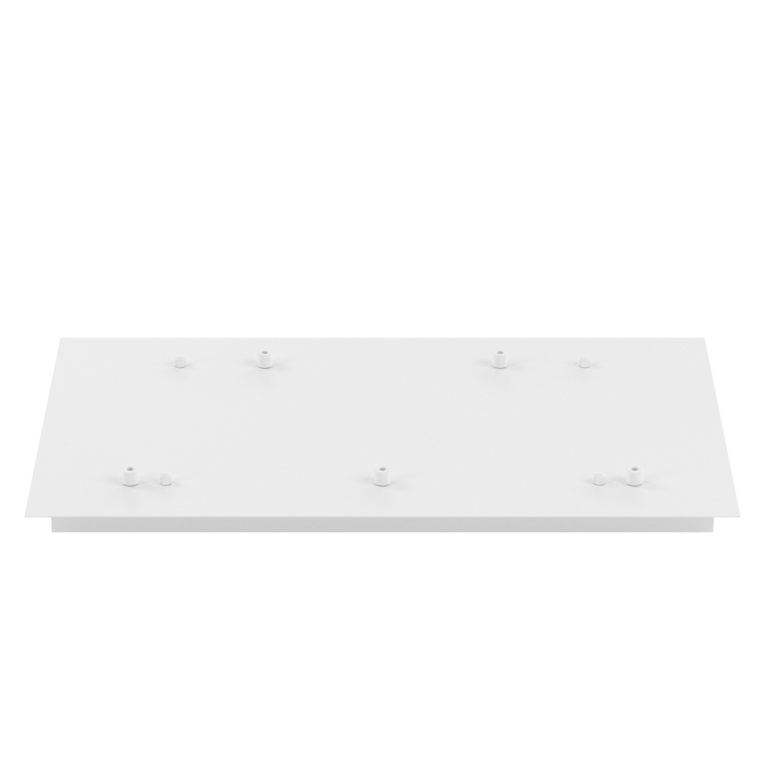 foto del prodotto rosone rettangolare metallo bianco 5 fori 60x35cm