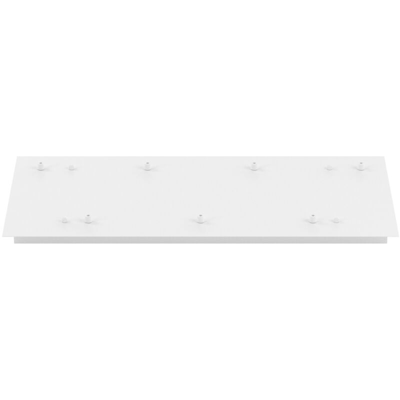 foto del prodotto rosone rettangolare metallo bianco 7 fori 75x35cm