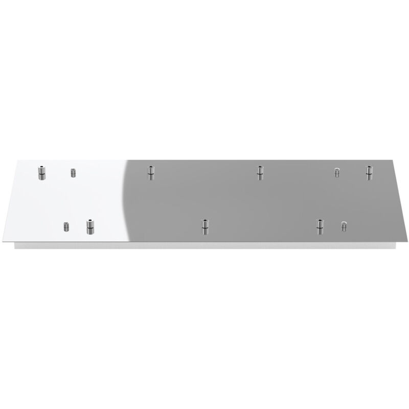 foto del prodotto rosone rettangolare metallo cromo 7 fori 75x35cm