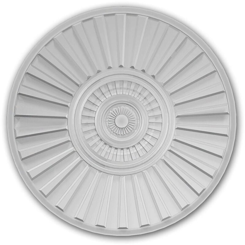 foto del prodotto rosone soffitto parete profhome 156802 medaglione elemento decorativo stile art d co bianco 70 cm