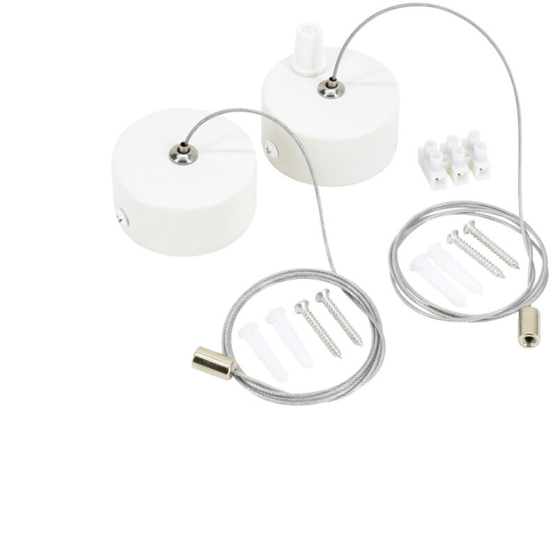 foto del prodotto rosoni tondi a soffitto bianco alluminio 60 cm cavo di sospensione 100 cm