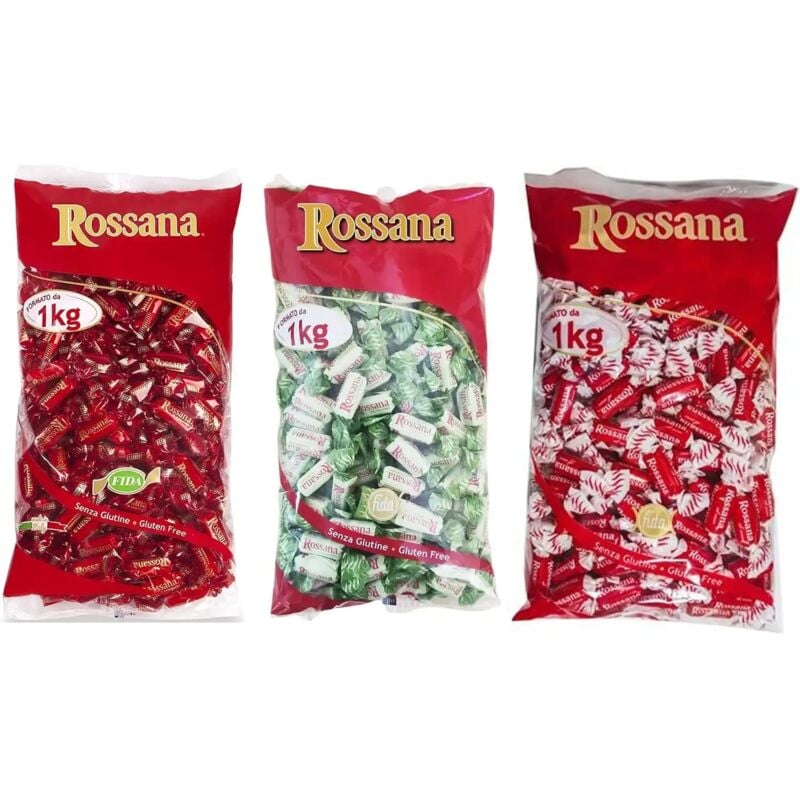 foto del prodotto rossana mega mix 3kg caramelle originali, pistacchio e cocco 3 buste da 1kg 