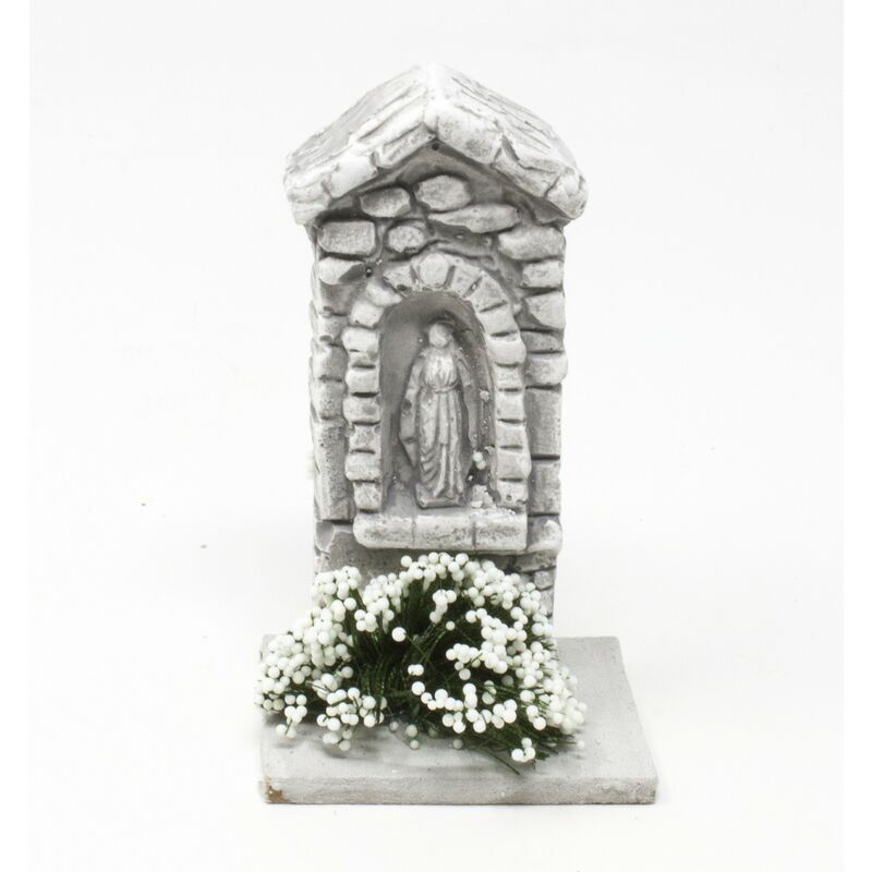 foto del prodotto rossi rosa cappella votiva di maria in gesso per presepe 5x5,5 cm 11570