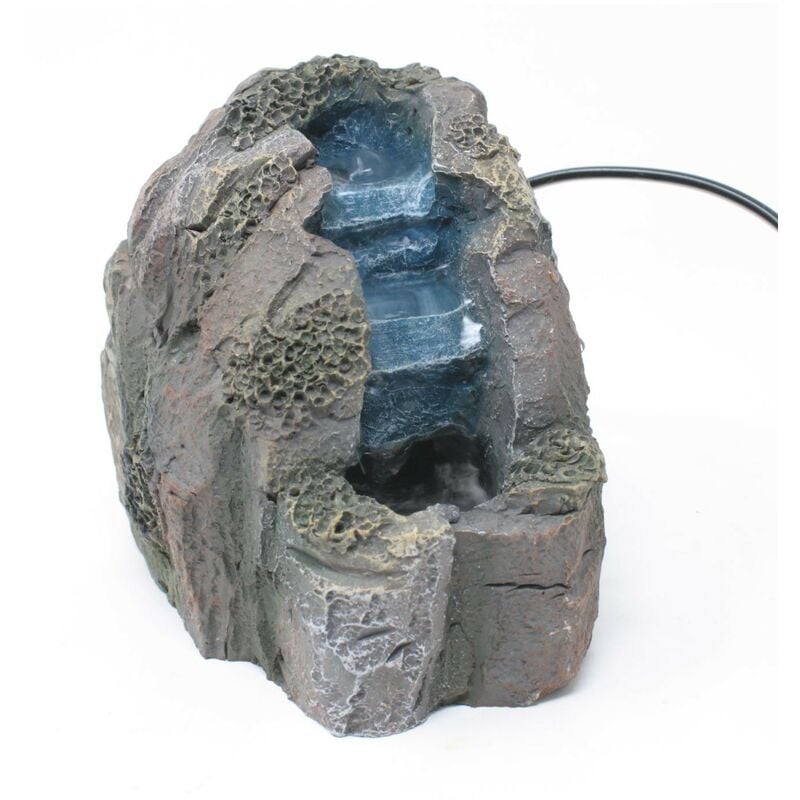 foto del prodotto rossi rosa cascata per presepe con pietre pompa riciclo acqua 12x9 cm 11885