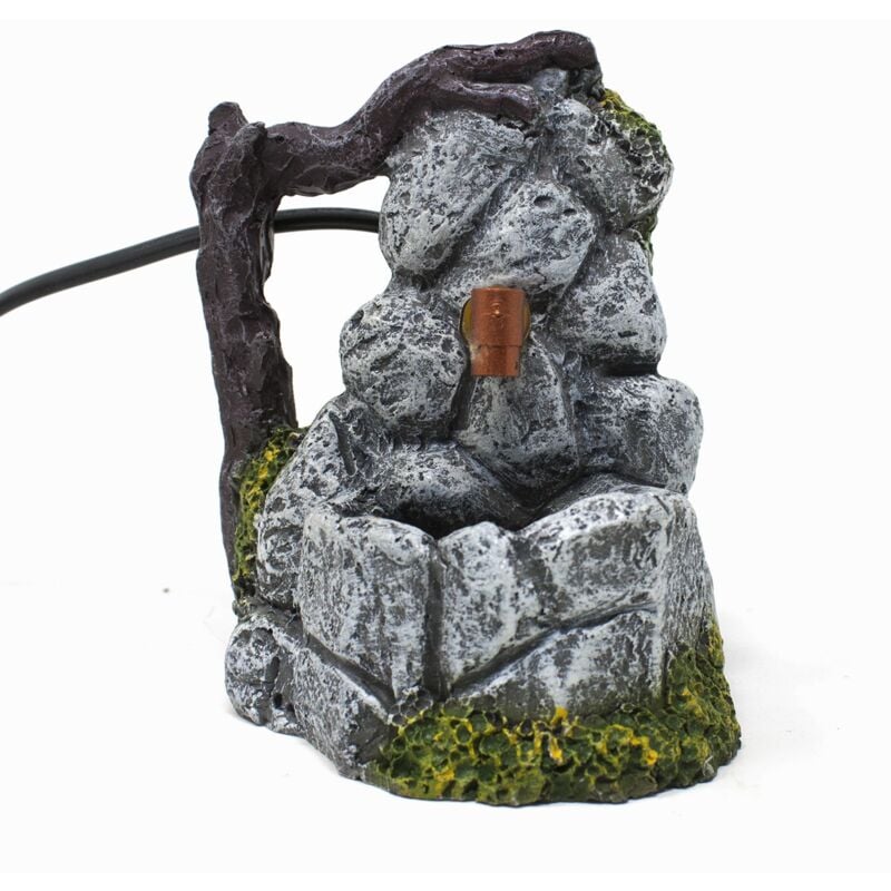 foto del prodotto rossi rosa fontana roccia in resina per presepe 11x9 cm 11880