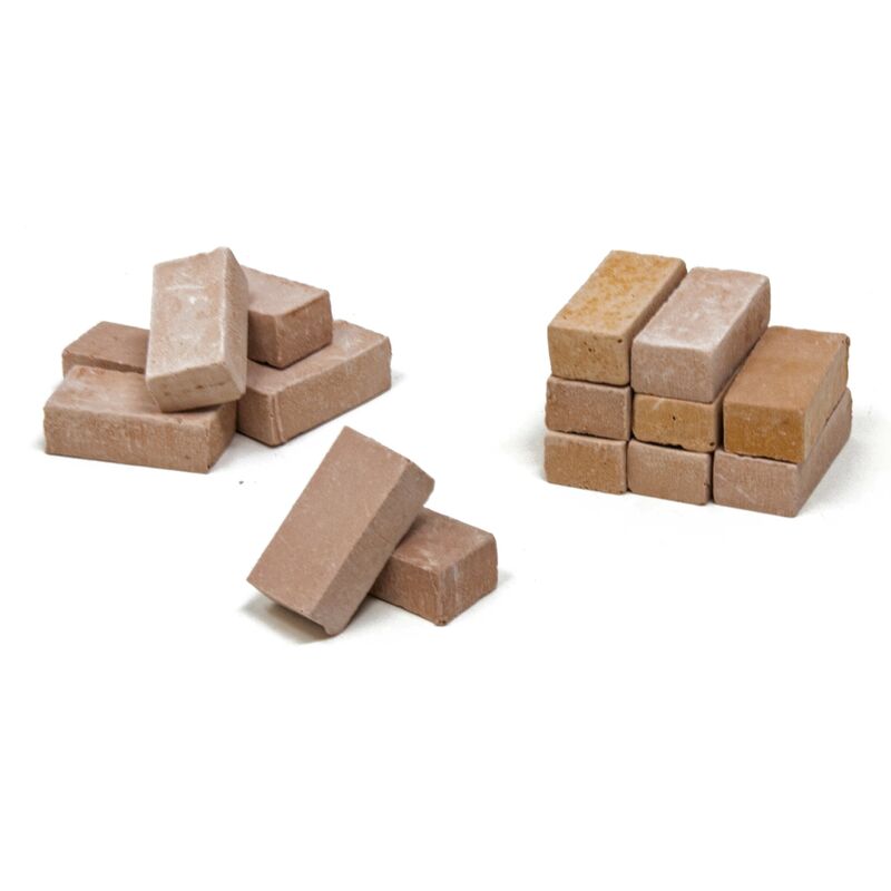 foto del prodotto rossi rosa mattoncini in resina color terracotta set 16 pezzi 2 cm 86916