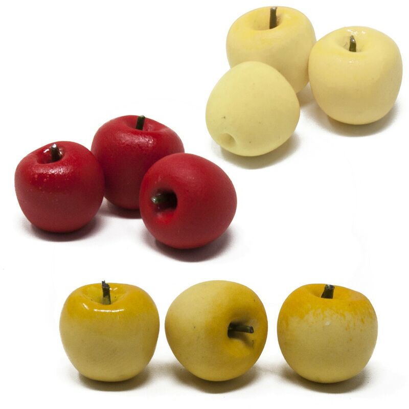 foto del prodotto rossi rosa mele 9 pezzi frutta miniature per presepe in resina 86780