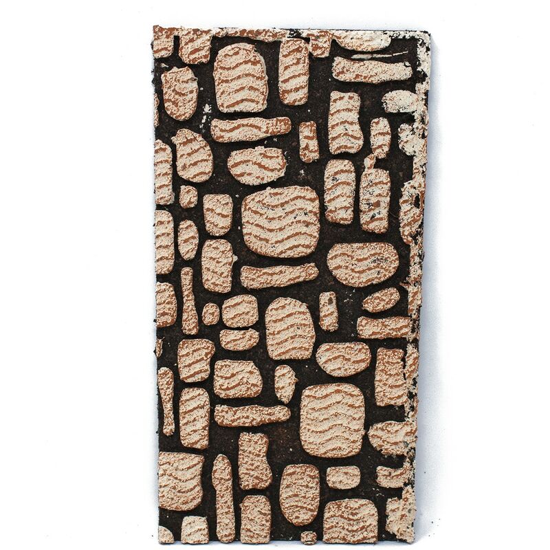 foto del prodotto rossi rosa pietre mosaico pannello per presepio in sughero 25x12 cm