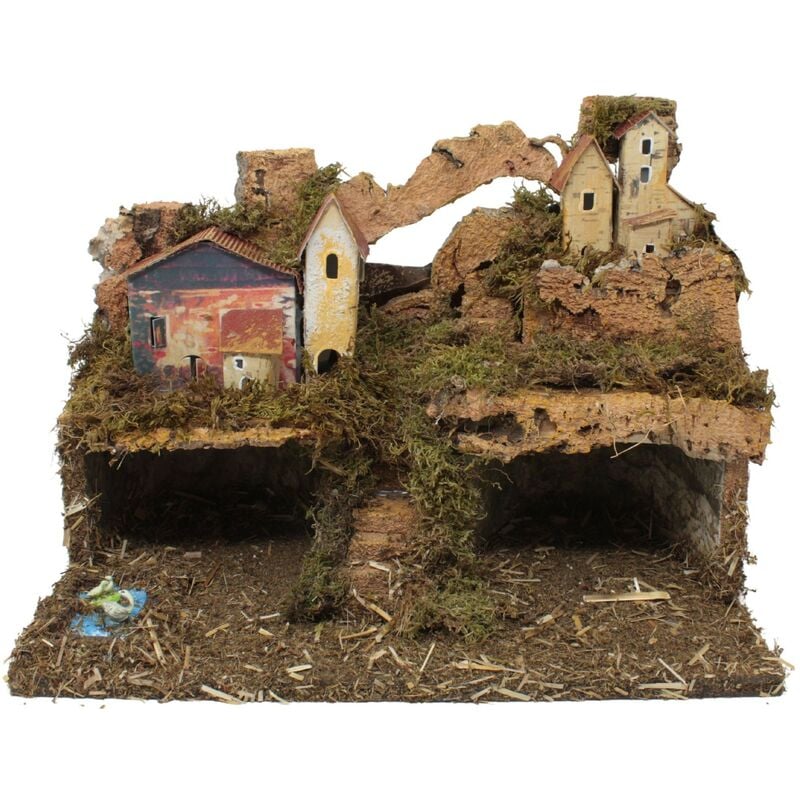 foto del prodotto rossi rosa presepe con luci 33x18x24 cm 87467