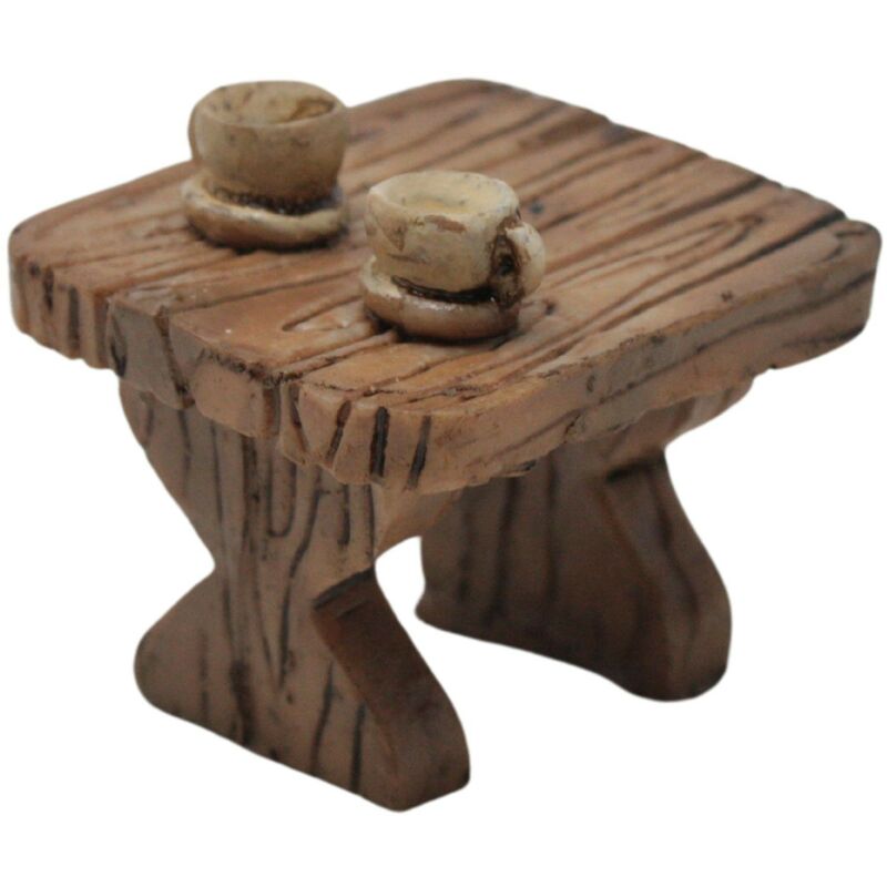 foto del prodotto rossi rosa tavolo con tazzine 4x3,5x4 cm in resina per presepe 11818