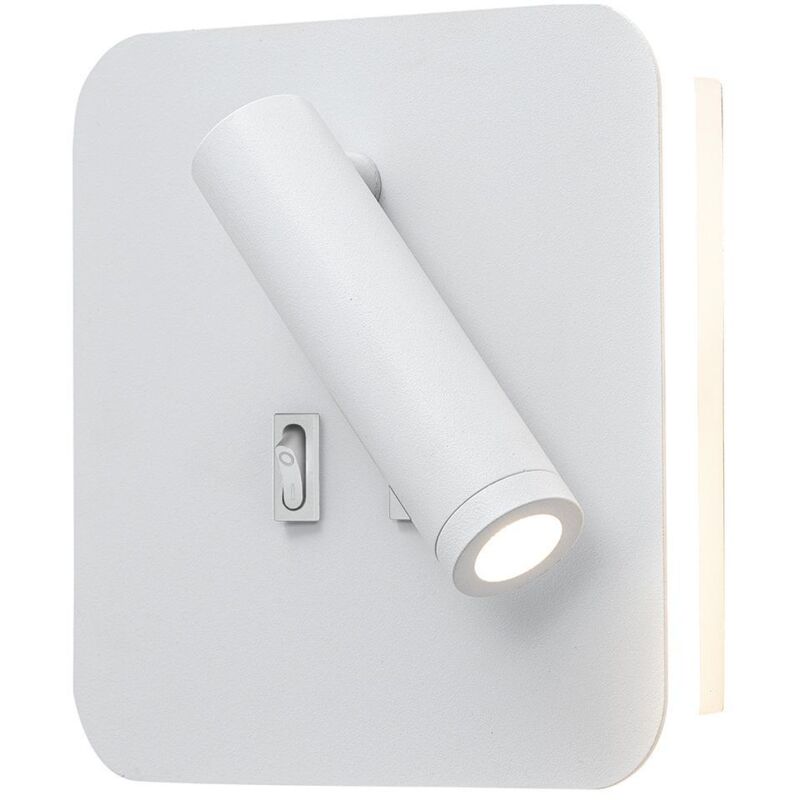 foto del prodotto rossini illuminazione lampada led da lettura orientabile a parete 3000k bianca rossini myw001b