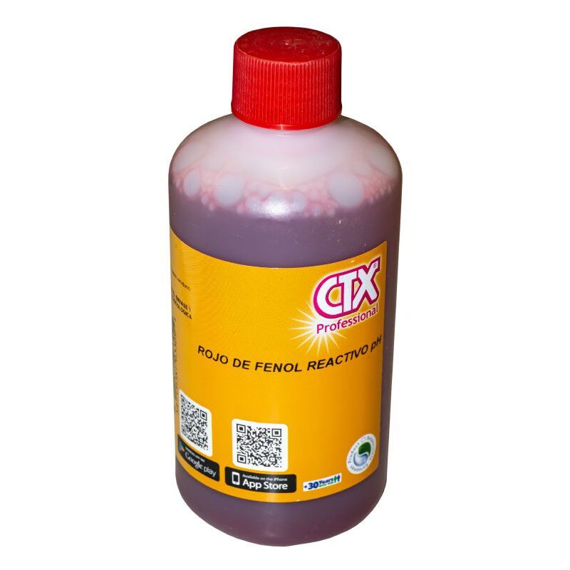 foto del prodotto rosso di phenol. bottiglia 250 ml reattiva per ph