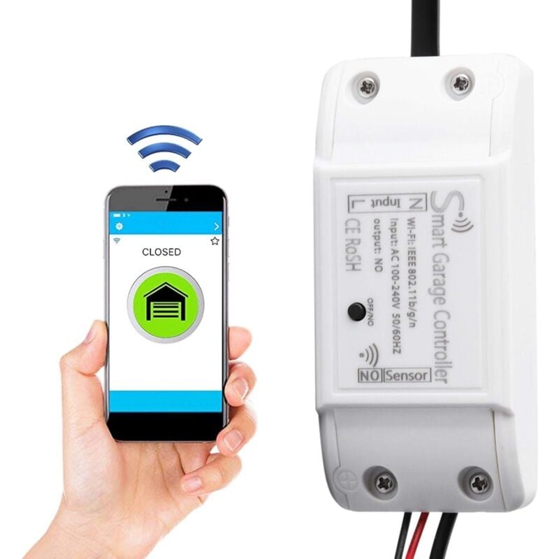 foto del prodotto rosvola apriporta da garage intelligente wifi, telecomando per porta da garage, telecomando, controllo vocale, supporta il controllo tramite app