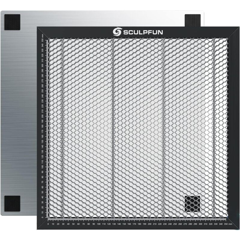 foto del prodotto rosvola ej.life tavolo da lavoro per macchine per incisione laser a nido d ape 400 x 400 x 22 mm con piastra in alluminio compatibile con