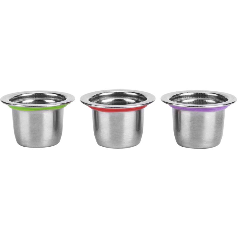 foto del prodotto rosvola jeffergarden 3 pz set capsule di caff riutilizzabili pod filtro riutilizzabile in acciaio inossidabile 30x22x20mm adatto per nespresso