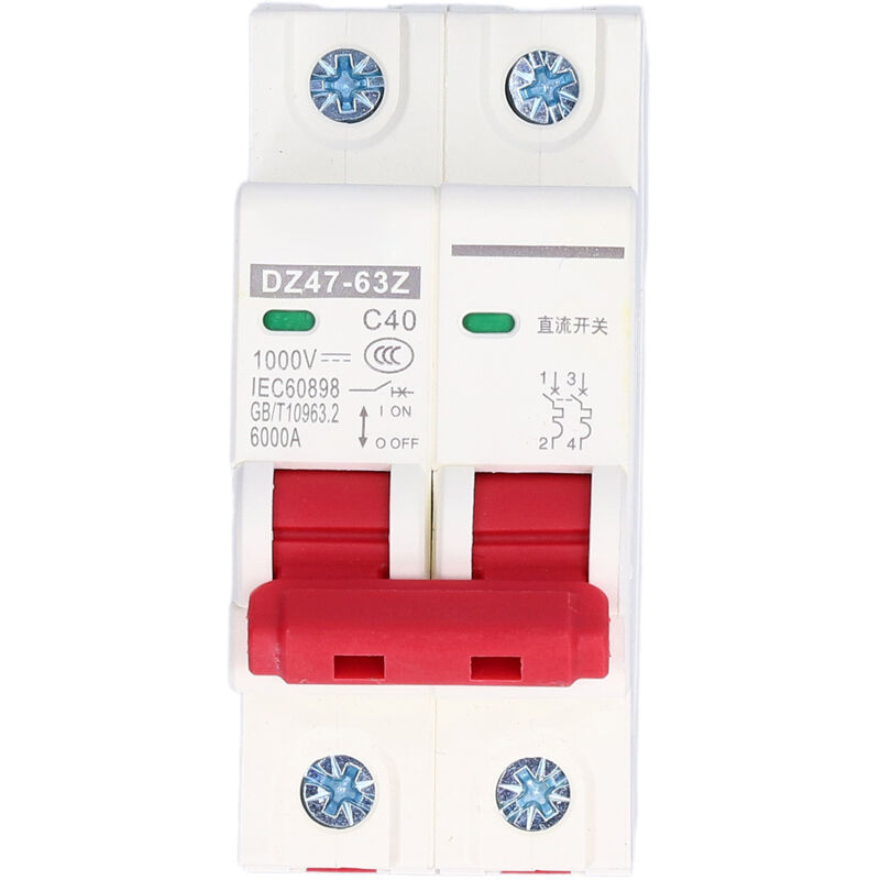 foto del prodotto rosvola jeffergarden interruttore automatico miniaturizzato cc 2p isolatore per sistema solare fotovoltaico montaggio su guida din 1000 v 40 a