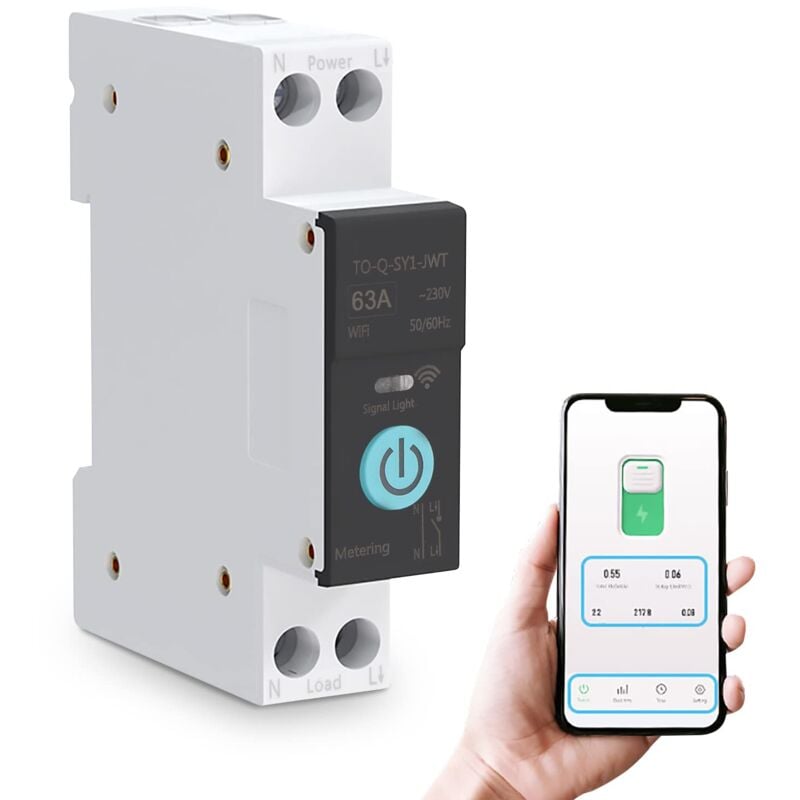 foto del prodotto rosvola jeffergarden interruttore automatico su guida din smart wifi switch telecomando per telefono cellulare 3 modalit di temporizzazione per