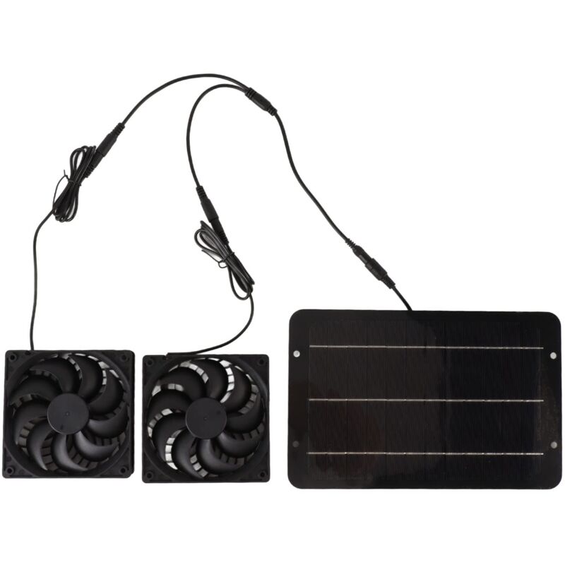 foto del prodotto rosvola jeffergarden kit ventola ad energia solare portatile impermeabile 10w 12v per pollaio serra cuccia per cani capannone ventilazione di