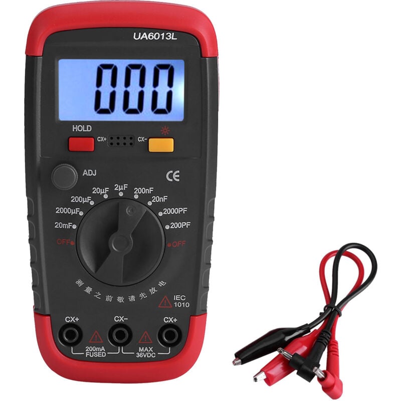 foto del prodotto rosvola jeffergarden tester per misuratori di condensatori, tester per condensatori, retroilluminazione lcd portatile per analisi digitale