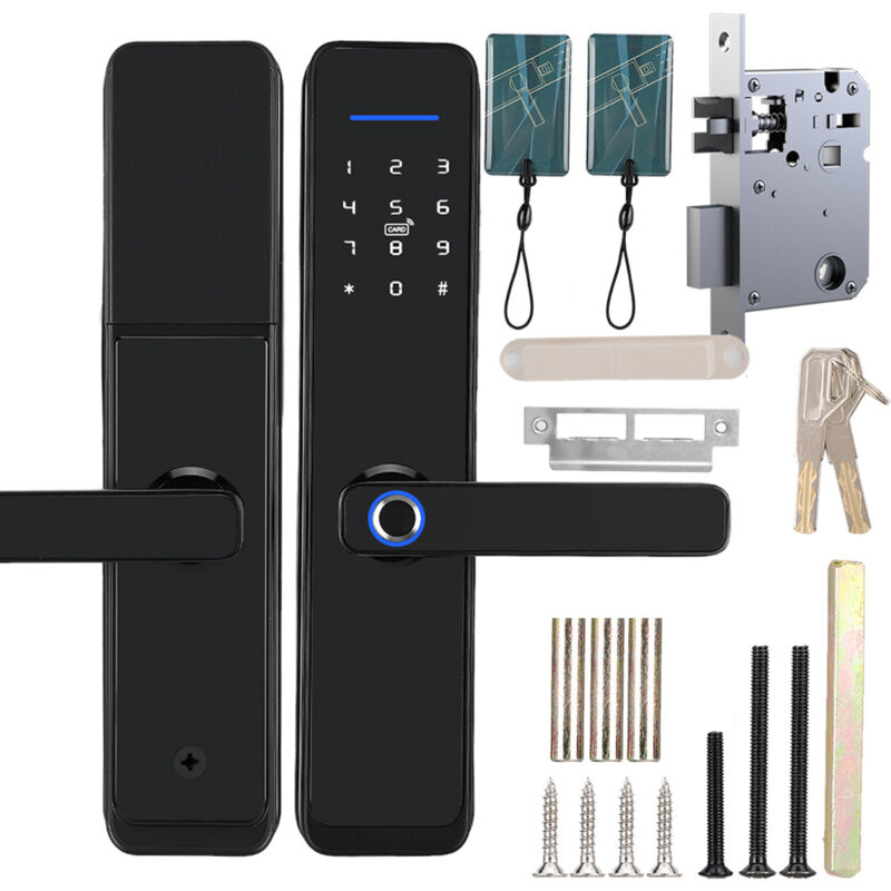 foto del prodotto rosvola jeffergarden wifi maniglia elettronica per porta blocco password impronta digitale scheda ic lavoro remoto con tuya