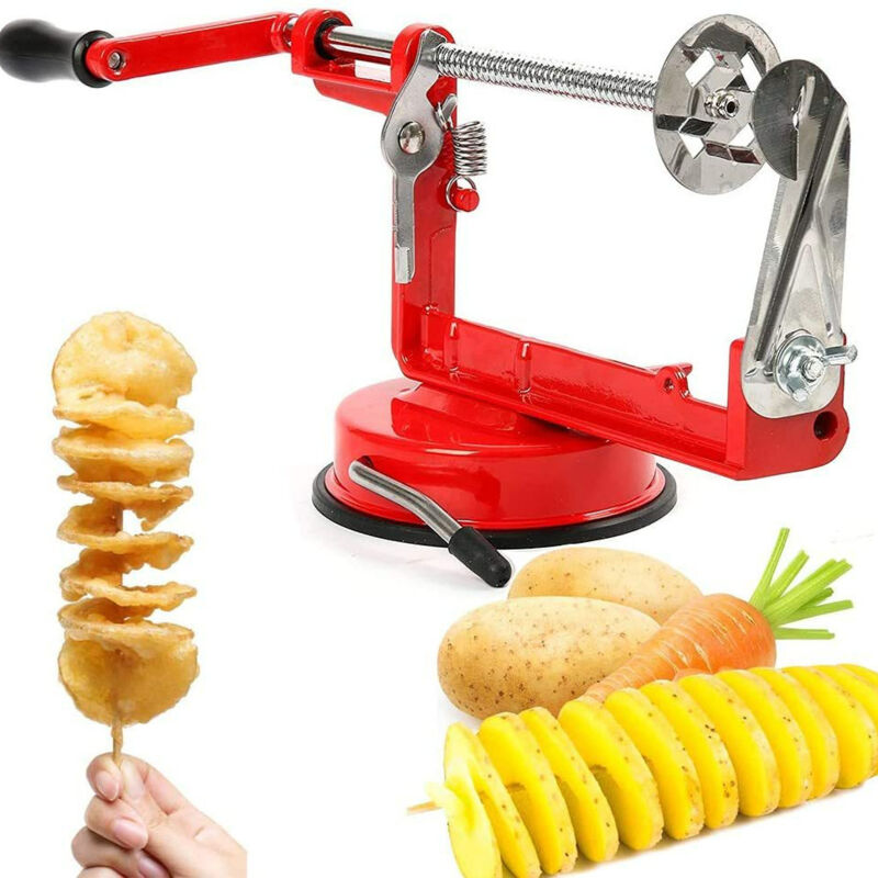 foto del prodotto rosvola spiral cutter, tagliapatate in acciaio inox, pelapatate, toglitorsolo, affettatrice, macchina per patatine, tornado chips