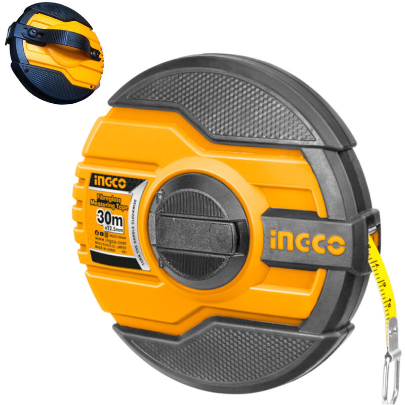 foto del prodotto rotella metrica 30 mt x 12,5 mm rullina misuratore a nastro ingco hfmt8330