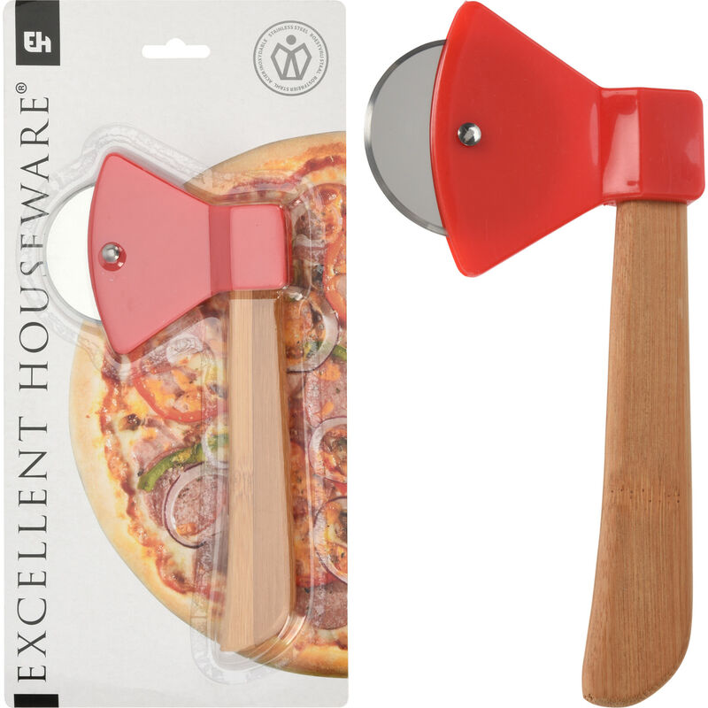 foto del prodotto rotella tagliapizza pizza a forma di ascia inox 20x11cm
