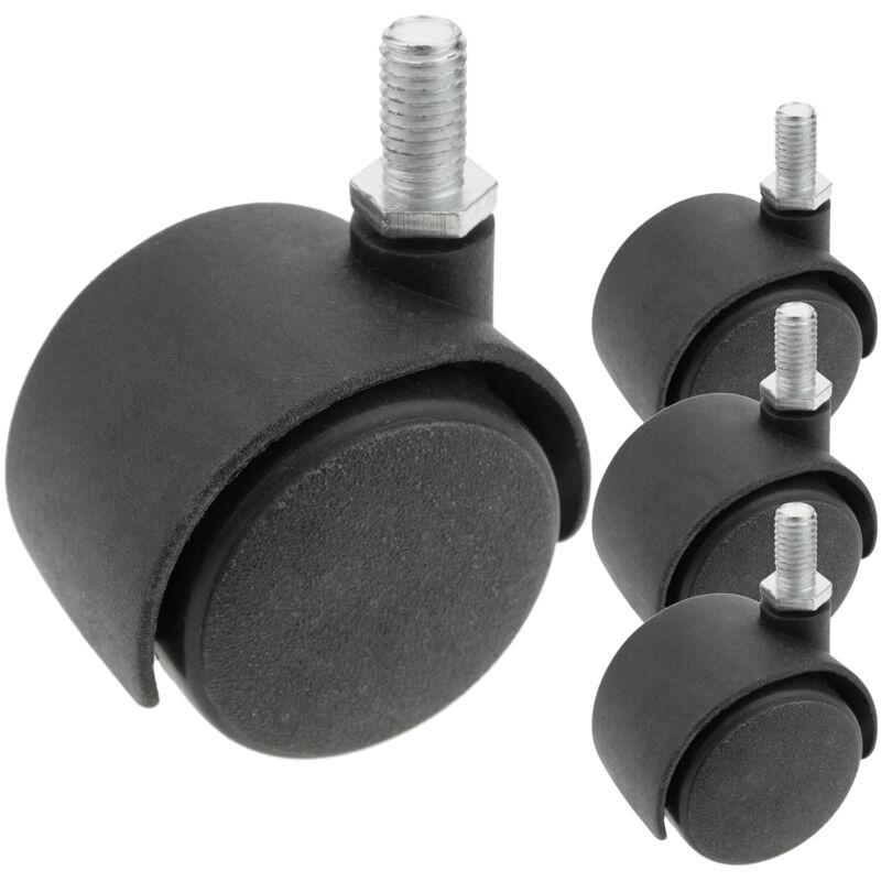 foto del prodotto rotelle pivotanti ruote di nylon senza freno 40 mm m8 4 pack primematik