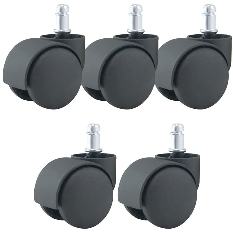 foto del prodotto rotelle universali per sedia da ufficio, diametro 50 mm, confezione da 5, colore nero, 78153 waytex