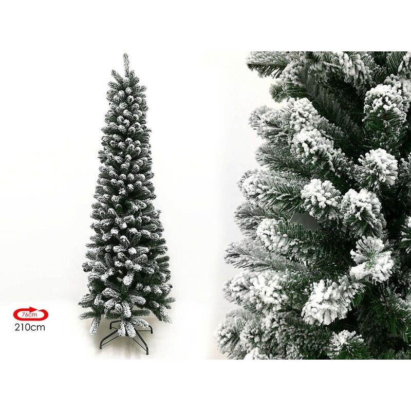 foto del prodotto rotex albero di natale artificiale innevato slim maiella 210 cm