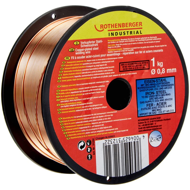 foto del prodotto rothenberger industrial verkupferter stahlschwei draht, 0,8 mm 1kg spule
