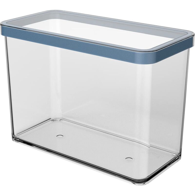 foto del prodotto rotho loft barattolo rettangolare da 2,1 l, con coperchio e guarnizione, in plastica alimentare pp , senza bpa, trasparente blu, 2,1 l 20,0 x