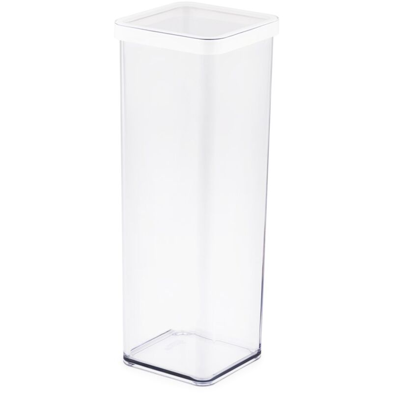 foto del prodotto rotho loft scatola quadrata de 2l con coperchio e sigillo, plastica san bpa free de, trasparente bianco, 2l 10,0 x 10,0 x 28,5 cm 