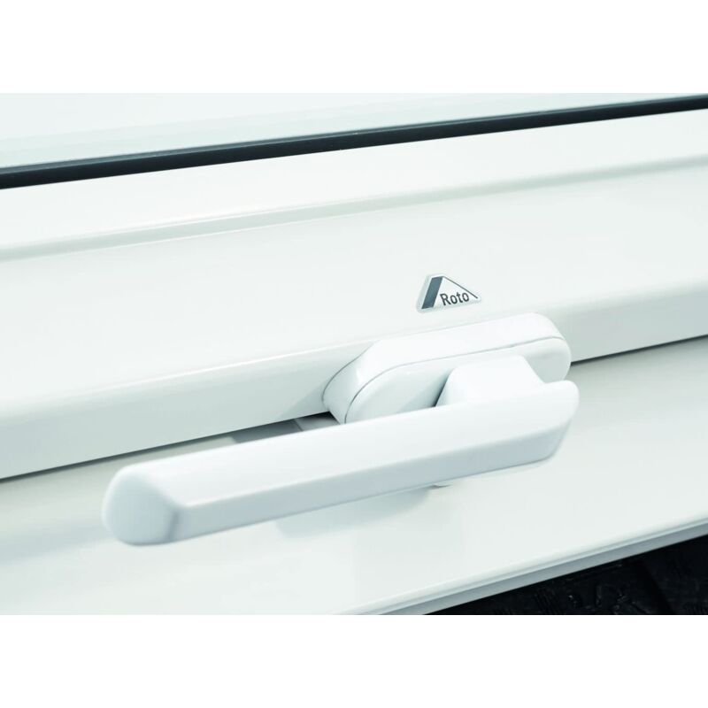 foto del prodotto roto originale maniglia per finestre maniglia per finestra per tetti delle serie r4 r7 43 73 in legno e pvc u bianco