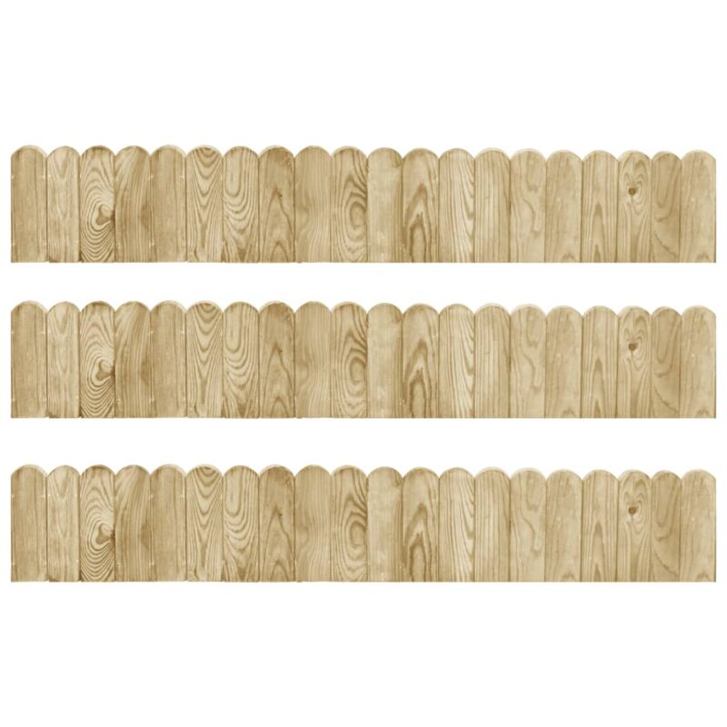 foto del prodotto rotoli di bordura 3 pz 120 cm in legno di pino impregnato vidaxl