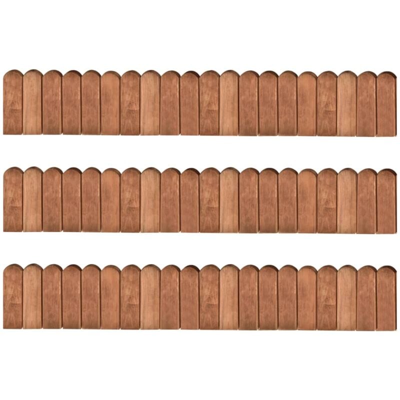 foto del prodotto rotoli di bordura 3 pz 120 cm in legno di pino impregnato vidaxl