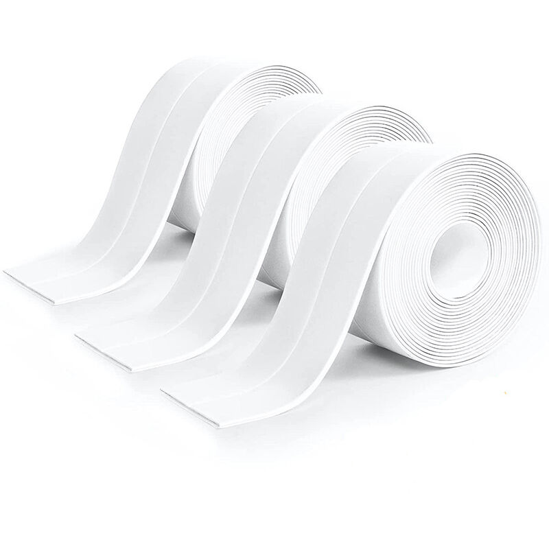 foto del prodotto rotoli di sigillante in silicone bianco per bagno, nastro adesivo bianco per cucina, anti perdita, adatto per bagno, wc, molte occasioni 320 x 3,8