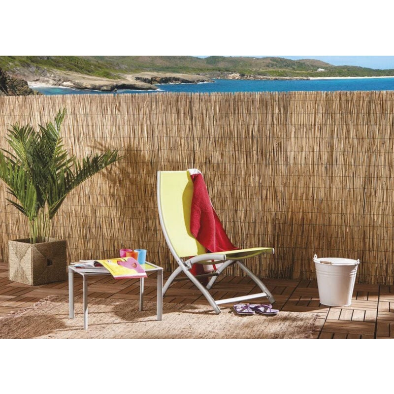 foto del prodotto rotolo arella rete recinzione canna bamboo cannette frangivista naturale, misura120x300colorearella
